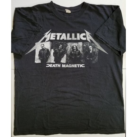 Metallica Death Magnetic Short Sleeve Double Sided Graphic Black Tee Shirt Men L - Picture 1 of 16